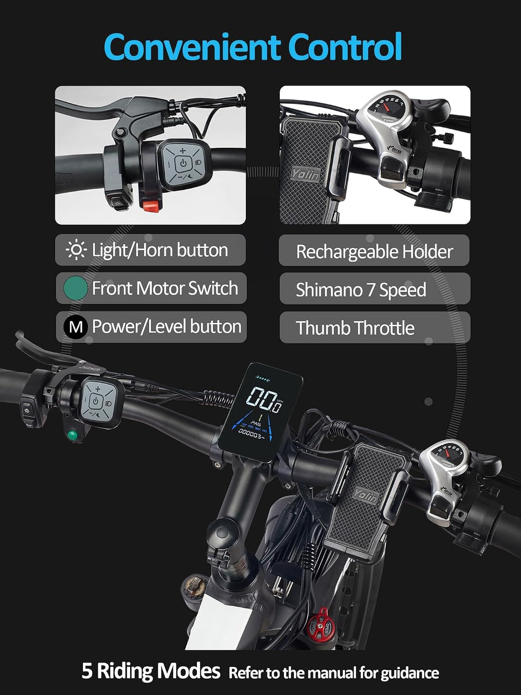 6000W Peak Electric Bike for Adults, 52V 32AH Dual Motor E-Bike, Up to 90Mile & 45 M P H All-Terrain Fat Tires Full Suspension 24/26 Inch Electric Bicycles Hydraulic Disc Brake for Road UL2849 by SGS