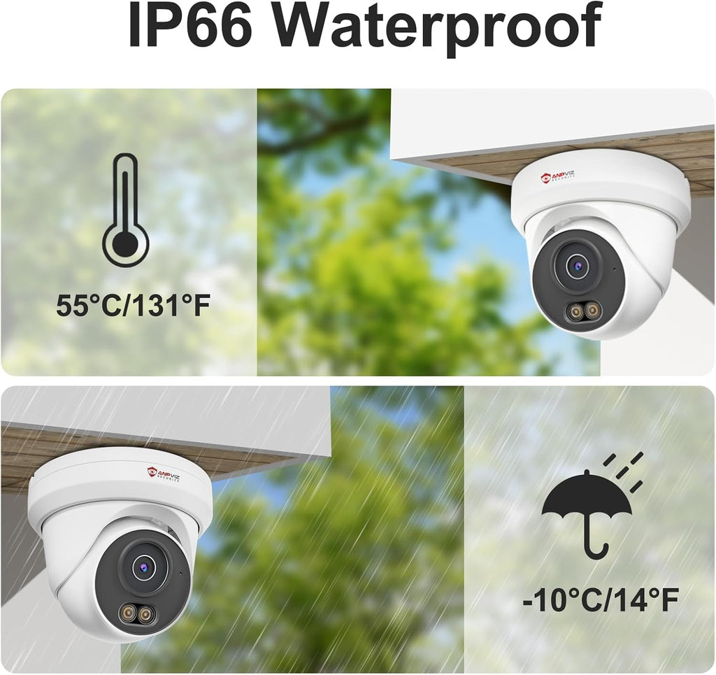 Anpviz 4K 16CH PoE Security Camera System, 12pcs Wired 8MP PoE IP Cameras Outdoor with Human Vehicle Detection, Smart Color Night Vision, 8MP/4K 16 Channel NVR with 4TB HDD for Businesses (U Series)