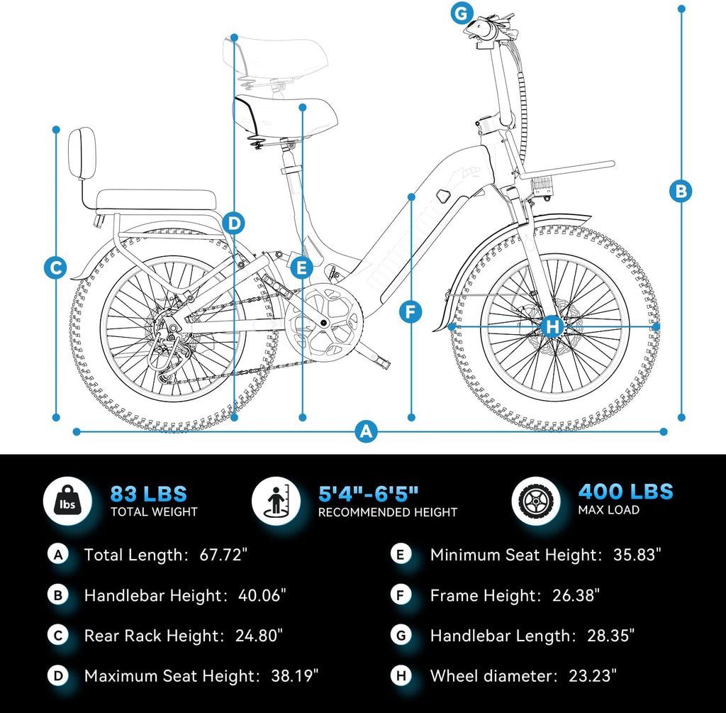 Cybervelo 1000W Folding Electric Bike,48V 20.8AH Removable Battery EBike,30+MPH,80 Miles Max Range Electric Bike for Adults, 20' Fat Tire Foldable ebike, Adult Electric Bikes for Commute All Terrain