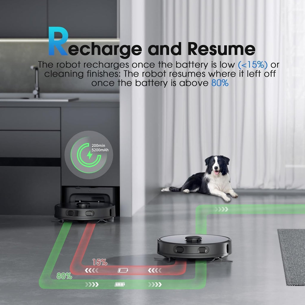 SHELIKI Robot Vacuum and Mop Combo, 3-in-1 Robotic Vacuums Cleaner with 70-Day Self-Emptying Base, LiDAR Navigation Smart Mapping & Strong 6000Pa Suction, for Pet Hair, Hard Floor, Carpet