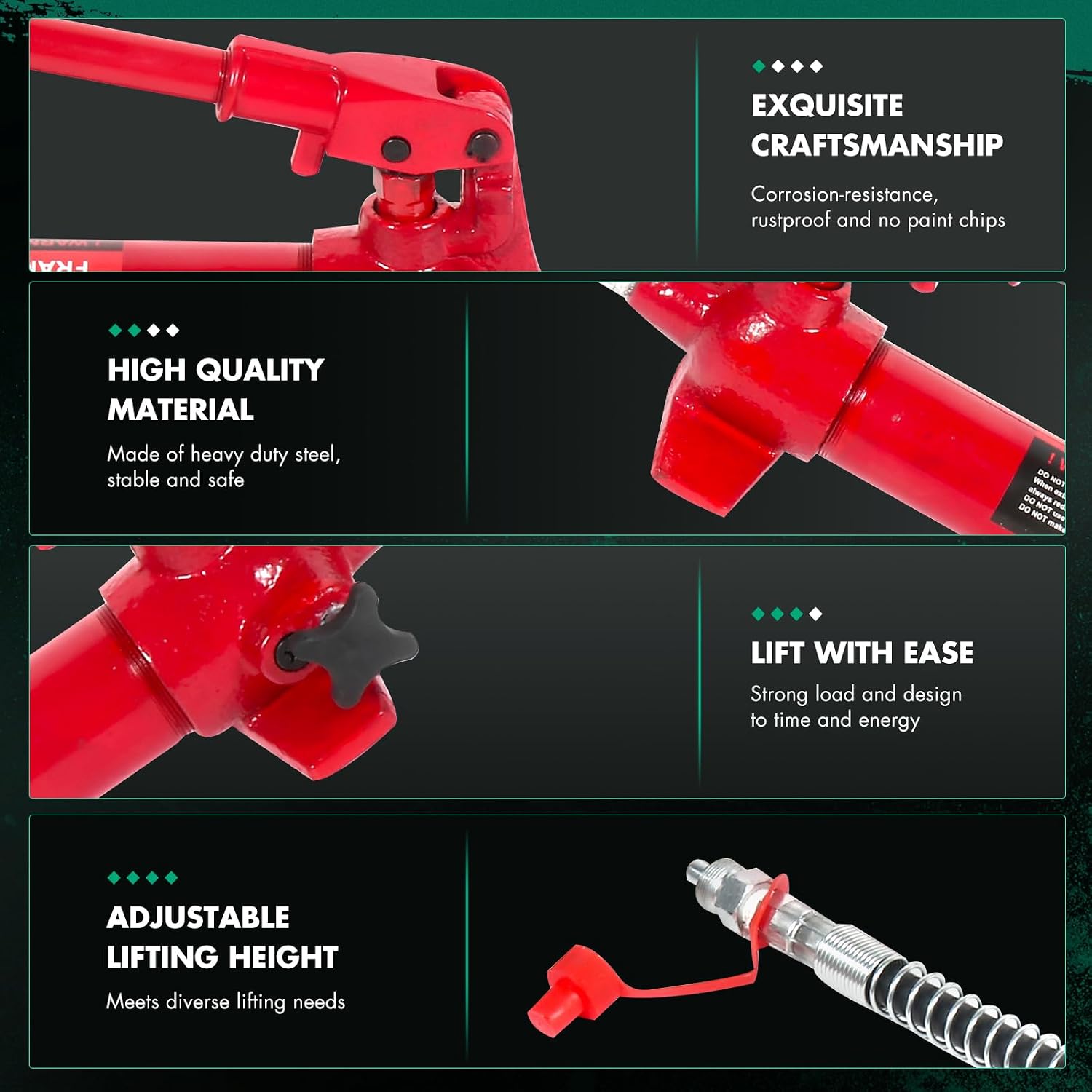 Heavy Duty 10 Ton Porta Power Hydraulic Jack Body Frame Repair Kits Auto Shop Tool Lift for Ram for Loadhandler Truck Bed Unloader Farm/Hydraulic Equipment Construction