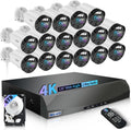 【2-Way Audio & 130° Ultra Wide-Angle】 4K 8MP Outdoor Wired Security Camera System, Wired Home Security Camera System, Home Surveillance DVR Kits