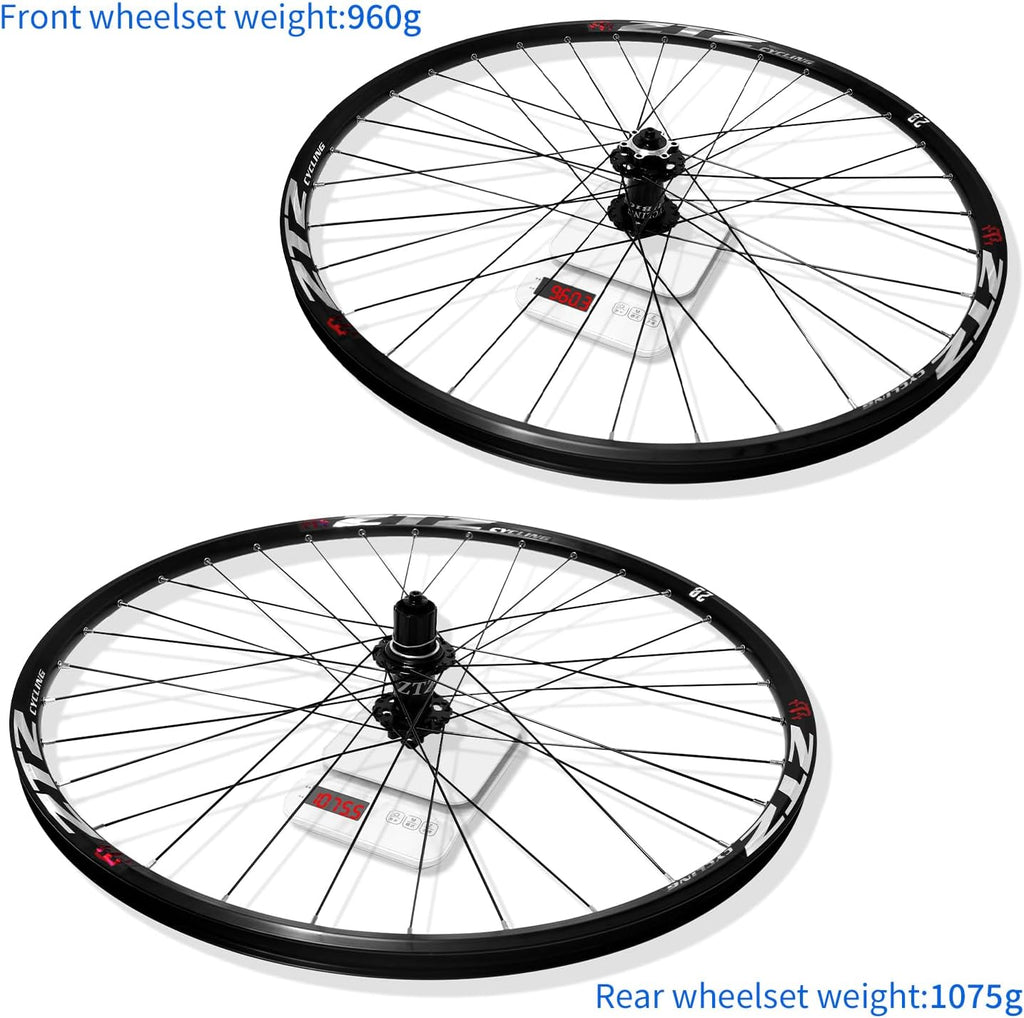 26'/27.5'/29' Mountain Bike Wheelset，Ultralight Aluminum Alloy Rim 32H High Strength Bike Wheels， Quick Release Disc Brake MTB Wheel Set， Compatible 7-12 Speed Cassette