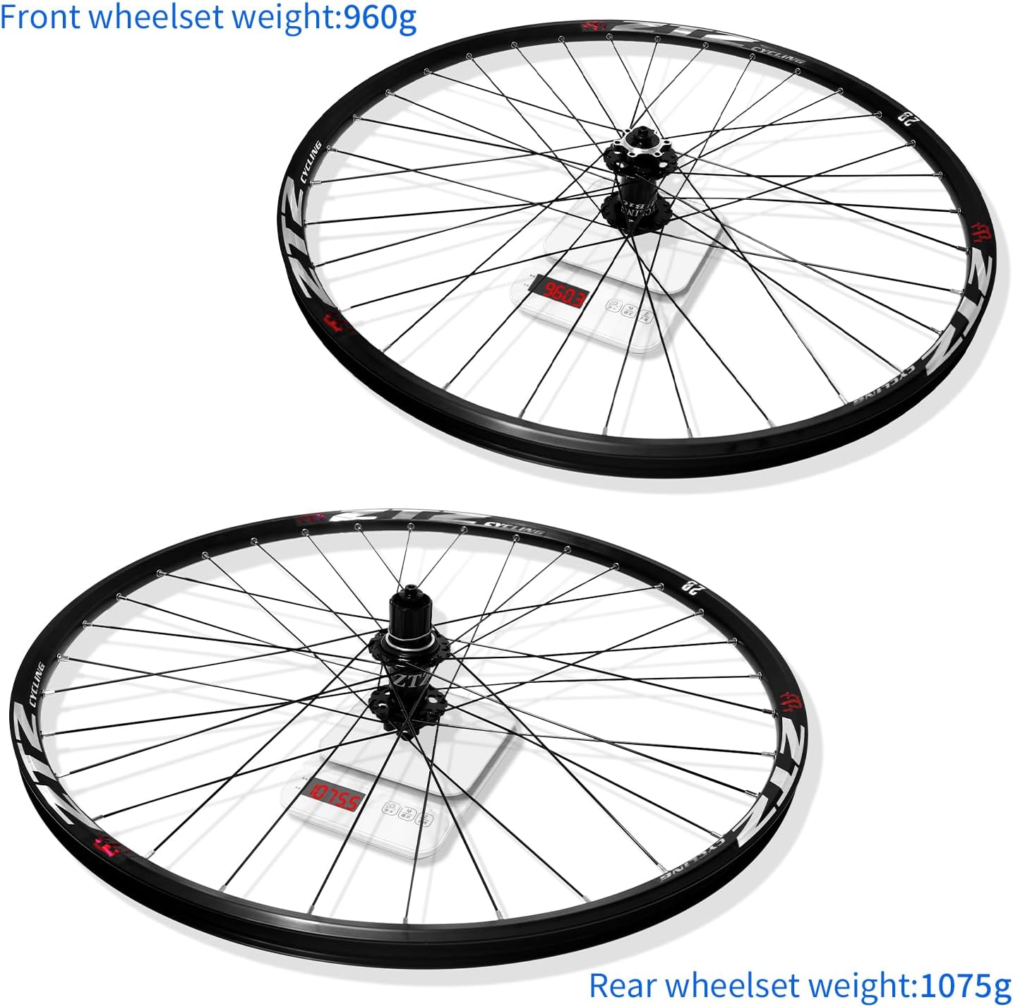 26'/27.5'/29' Mountain Bike Wheelset，Ultralight Aluminum Alloy Rim 32H High Strength Bike Wheels， Quick Release Disc Brake MTB Wheel Set， Compatible 7-12 Speed Cassette