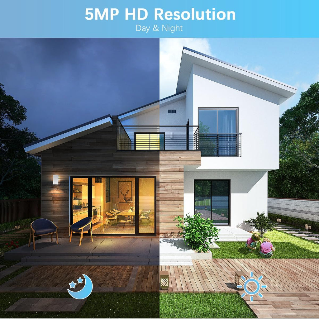 【90-Day Storage & 2-Way Audio】 Outdoor Wired Security Camera System, Wired Home Security Camera Systems, Home Video Surveillance DVR Kits