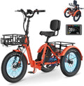MOONCOOL Electric Trike for Adults, 500W/750W 48V Electric Tricycle for Adults, 20'x3.0' Fat Tire 3 Wheel Electric Bike, Folding Aluminum Adult Tricycle with Removable Battery