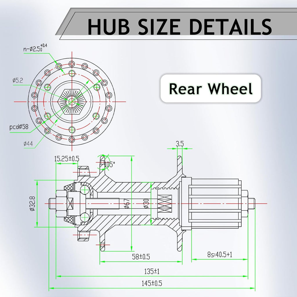 BUCKLOS MTB Wheelset 26' 27.5' 29' Quick Release Disc Brake 32H Mountain Bike Wheels, High Strength Aluminum Alloy Rim Black Bike Wheel, Suitable 8-10 Speed Cassette Mountain Bike Wheelset