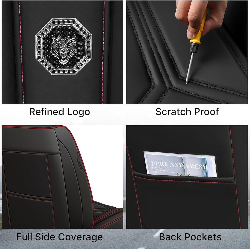 Car Seat Cover for Hyundai Santa Cruz 2022-2025,Leather Seat Cover for Car,Breathable Vehicle Cushions Cover Waterproof Protectors Seat Protector, (Full Set,Black)
