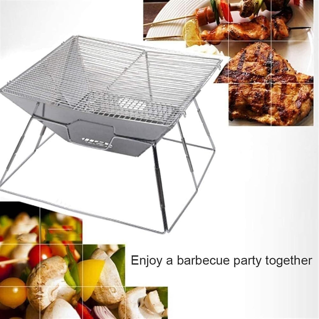 Portable Charcoal Grill Outdoor Stainless Steel Barbecue Grill Charcoal Grill Portable Foldable for Camping BBQ Grill for Outdoor