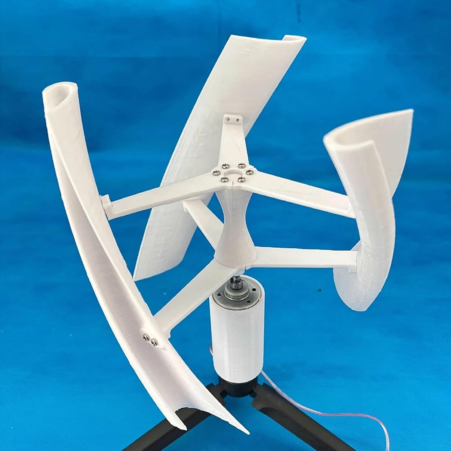 25W Vertical Axis Wind Turbine 15V, Three-Phase Permanent Magnet Generator, 3-Blades PAL DIY Portable Wind Power Turbine Wind Generator Kit For Homes,Boats,Cabins,Gazebos White