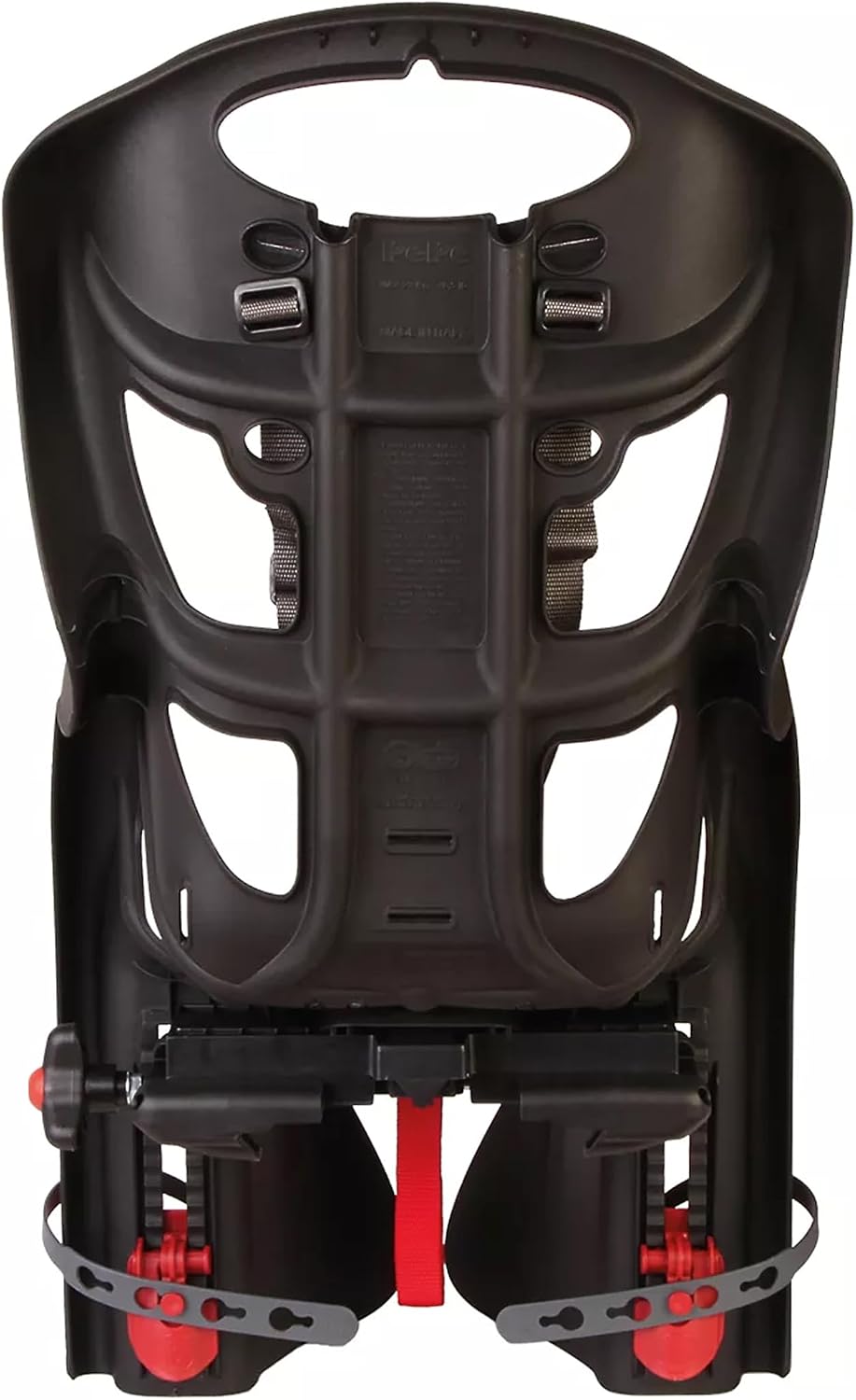 Bellelli Pepe Rear Rack Mount Child Bike Seat - Made in Italy, Comfortable Padded Carrier for Kids Up to 48.5 lbs with Adjustable Safety Harness & Secure Clamp