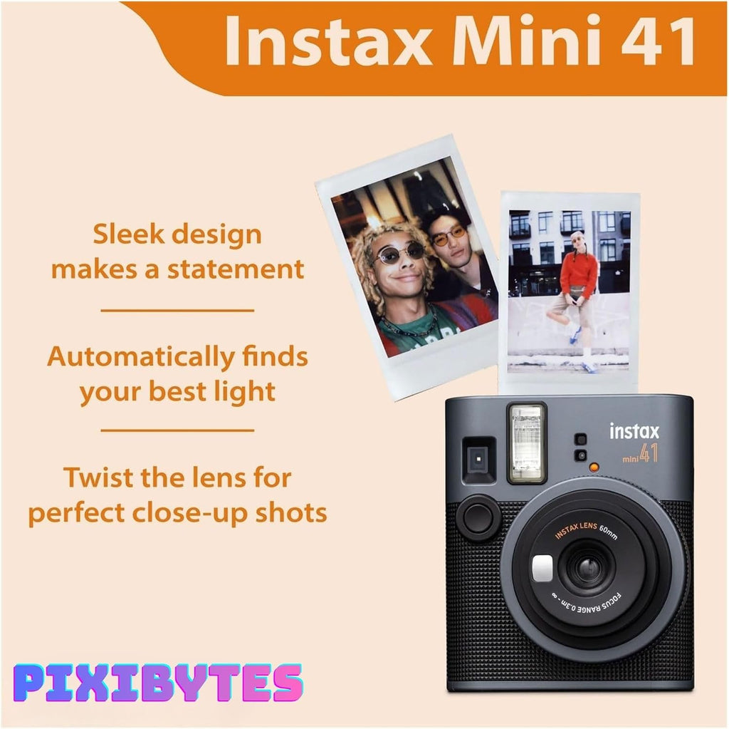 Fujifilm Instax Mini 41 Instant Film Camera... (Camera + 2 Twin Pick)