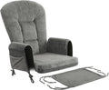ANMINY 5pcs Glider Rocker Replacement Cushions Set - Thickened Fleece Glider Rocking Chair Cushions with 29.5 inch High Backrest & Side Pockets for Indoor Nursery, Washable & Non Slip, Gray