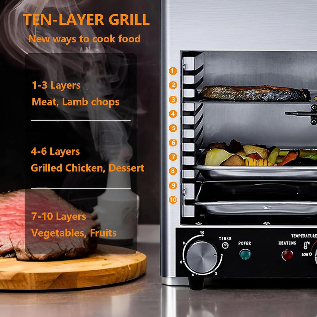 Electric Steak Grills Teppanyaki Grills/Commercial Steak Grill Oven 1700w/Electric Steak Grill/BBQ Countertop Grill Pan (With 2 Gloves, Grill And Tray)
