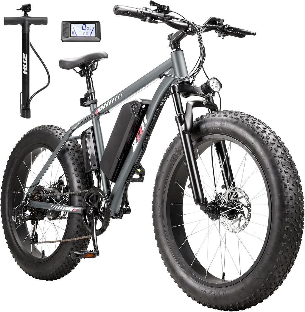 ZNH 750W|1000w Electric Bike for Adults, 48V 13Ah Removable Battery, 24' x 4.0' Fat Tire E-Bike, Up to 80 Miles, 7-Speed, Hydraulic Suspension, LCD Display, UL 2849 Certified