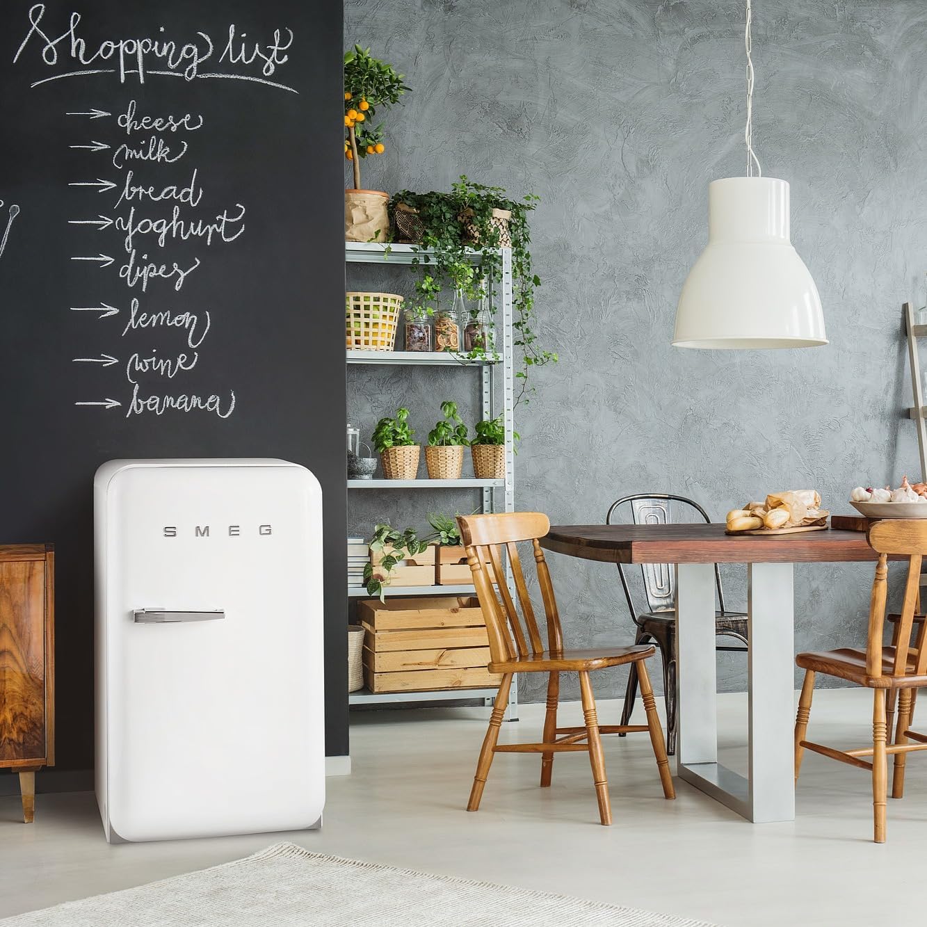 Smeg FAB5 Retro Mini Fridge – 50s Style Compact Small Refrigerator, 1.2 cu ft, Automatic Defrost, LED Lighting, Adjustable Shelves– Made in Italy – Perfect for Home, Dorm, Office, Hotel -White