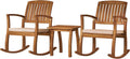 Christopher Knight Home Selma Acacia Rocking Chairs with Cushions, 2-Pcs Set, Teak Finish