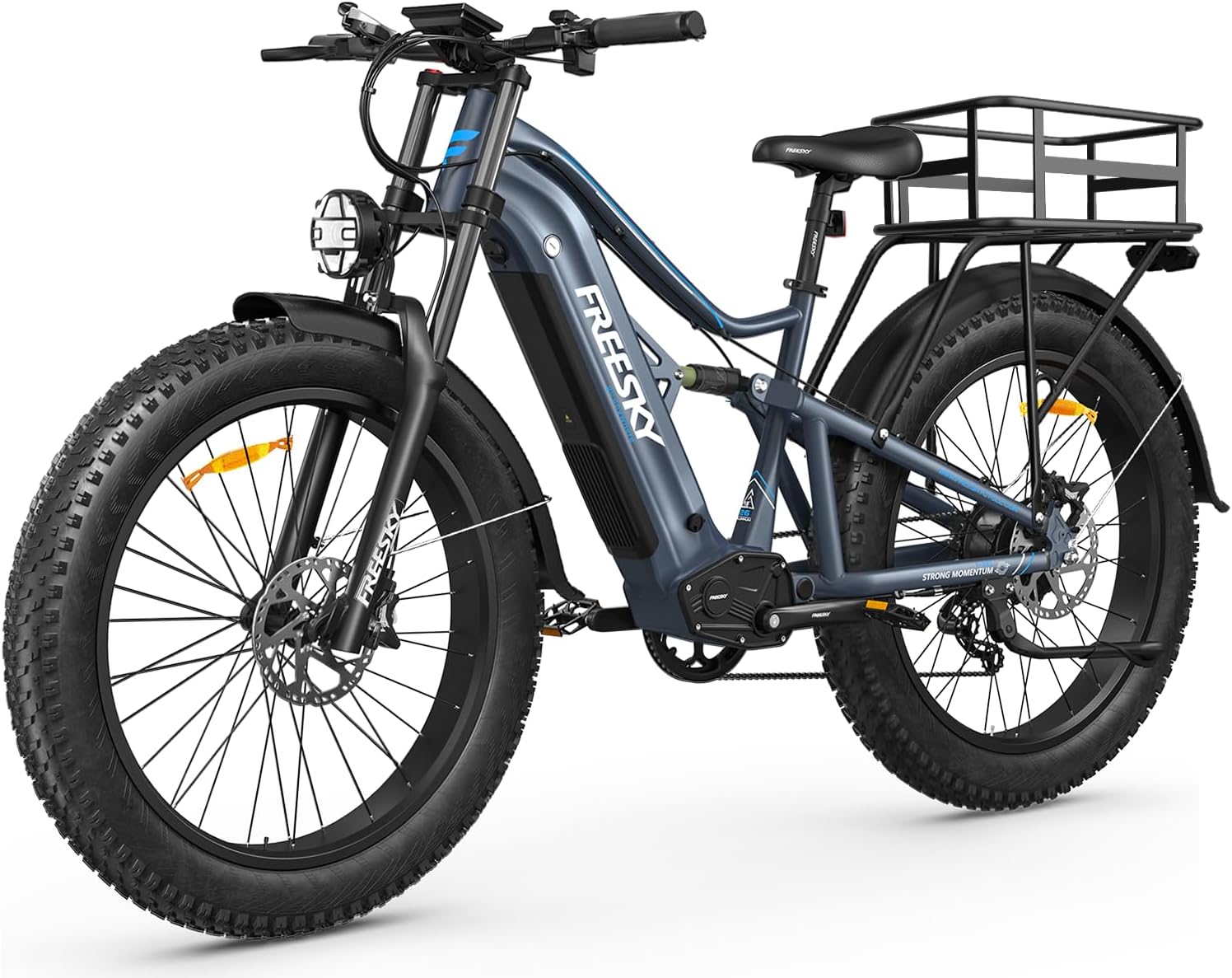 FREESKY Swift Horse Ultra 2026 Electric Bike with 3500W BAFANG Motor, 48V 35Ah Samsung Cells Battery, 26' Fat Tires, Up to 38MPH &140-Mile Range, Smart Keys, Full Suspension Mountain EBike for Adults