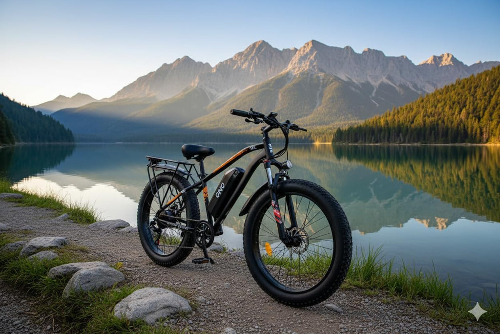 QnQ Electric Bike for Adults, 26' Commuter Ebikes, 2000W Peak Motor - 48V 15Ah Fast Mountain Bike, 7-Speed Gears, 34MPH & 60 Miles Long Range, Lockable Suspension Fork, Lightweight Mountain Bicycles