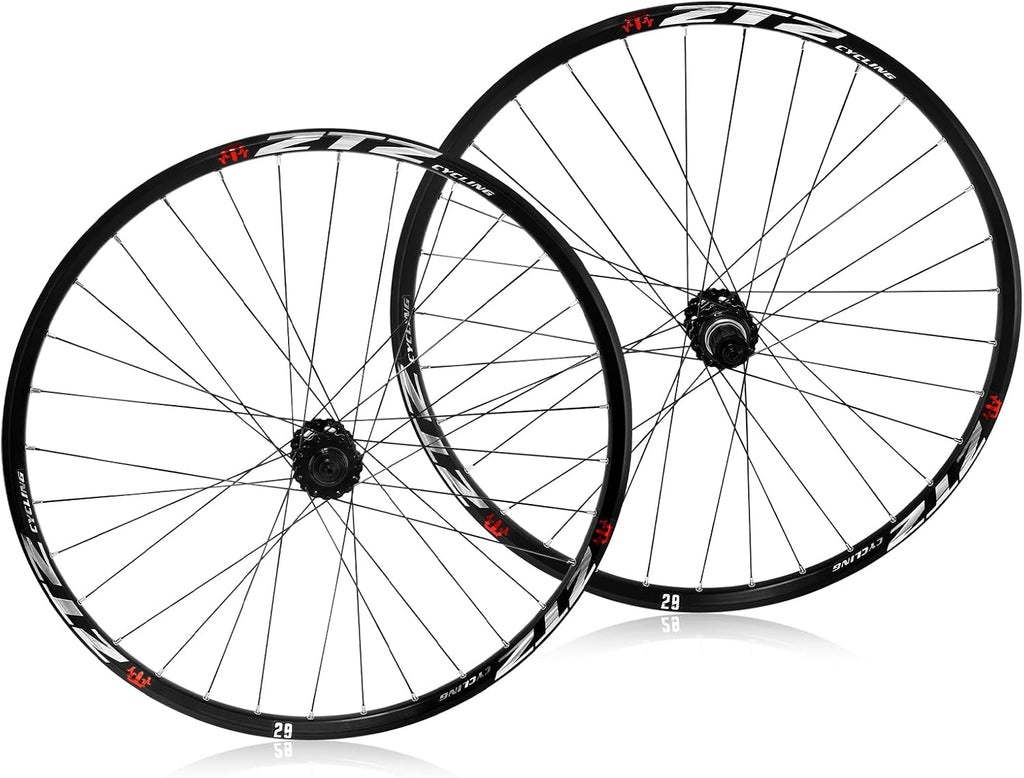 26'/27.5'/29' Mountain Bike Wheelset，Ultralight Aluminum Alloy Rim 32H High Strength Bike Wheels， Quick Release Disc Brake MTB Wheel Set， Compatible 7-12 Speed Cassette