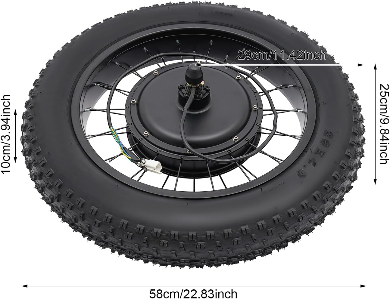 20' 48V 1500W E-Bike Rear Wheel Conversion Kit, Snow Bike Electric Bicycle Fat Snow Tire Motor Kit Brushless Gearless Rear Wheel Hub Motor w/ LCD Display for Mountain Bikes, Variable-Speed Bikes