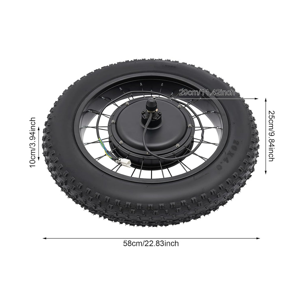 1500W Electric Bike Conversion Kit, 48V 20' Fat Tire Rear Wheel E-Bike Conversion Kit, 7-Speed Adjustable Ebike Hub Motor Bicycle Conversion Kit with LCD Display/Thumb Control/PAS Sensor