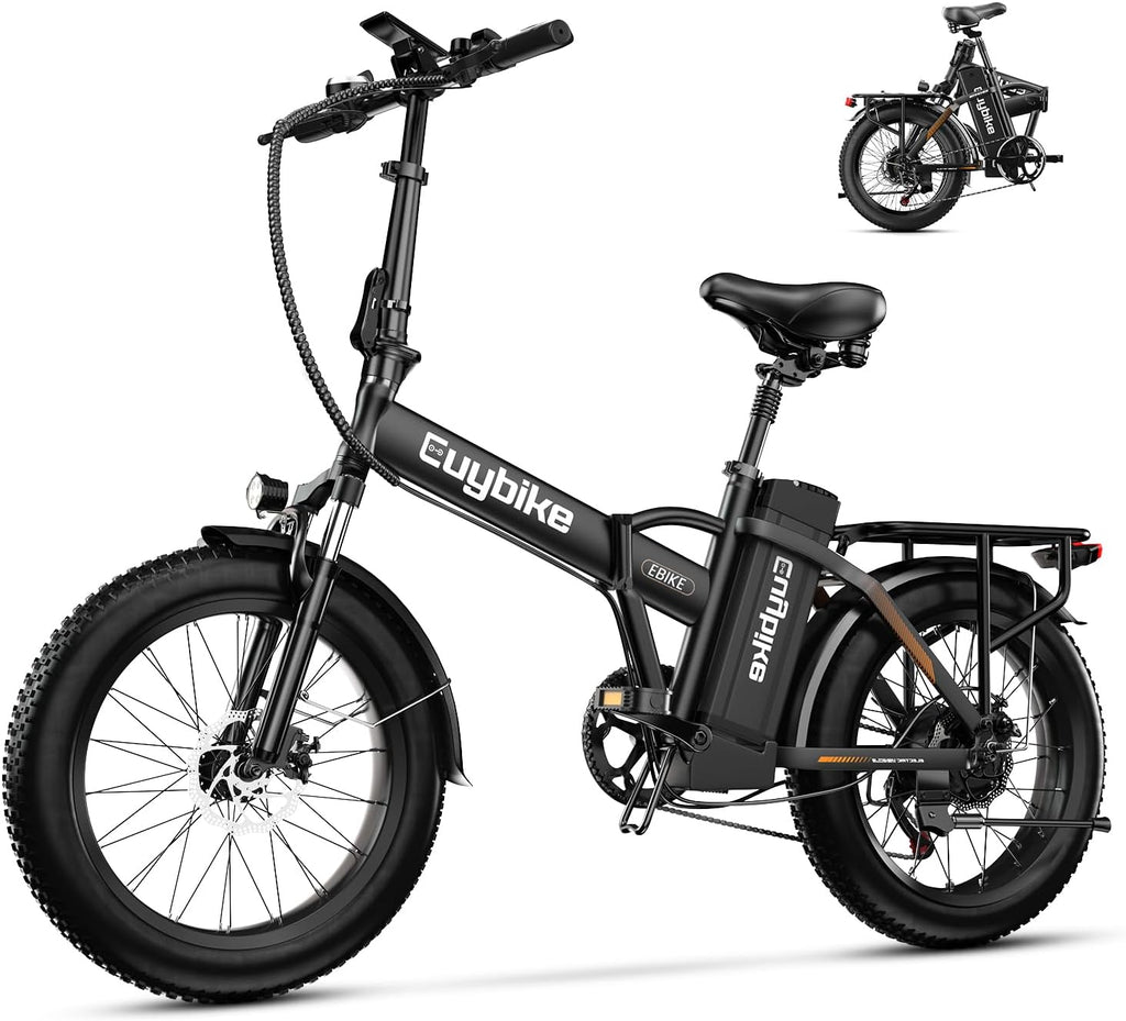 Foldable Electric Bike for Adults, 48V 20Ah Removable Lithium Battery up to 80Miles, 20' Fat Tire 1000W Peak Motor Dirt Ebike Adult Electric Bicycle for Commute Beach Mountain E Bike
