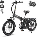 Wildeway Folding Electric Bike for Adults with 32Ah Battery Long Range 750W Motor 28MPH,20'x 3.0'Fat Tire Foldable EBike, Urban City Commuter Men Women Bicycle 7 Speed Gear