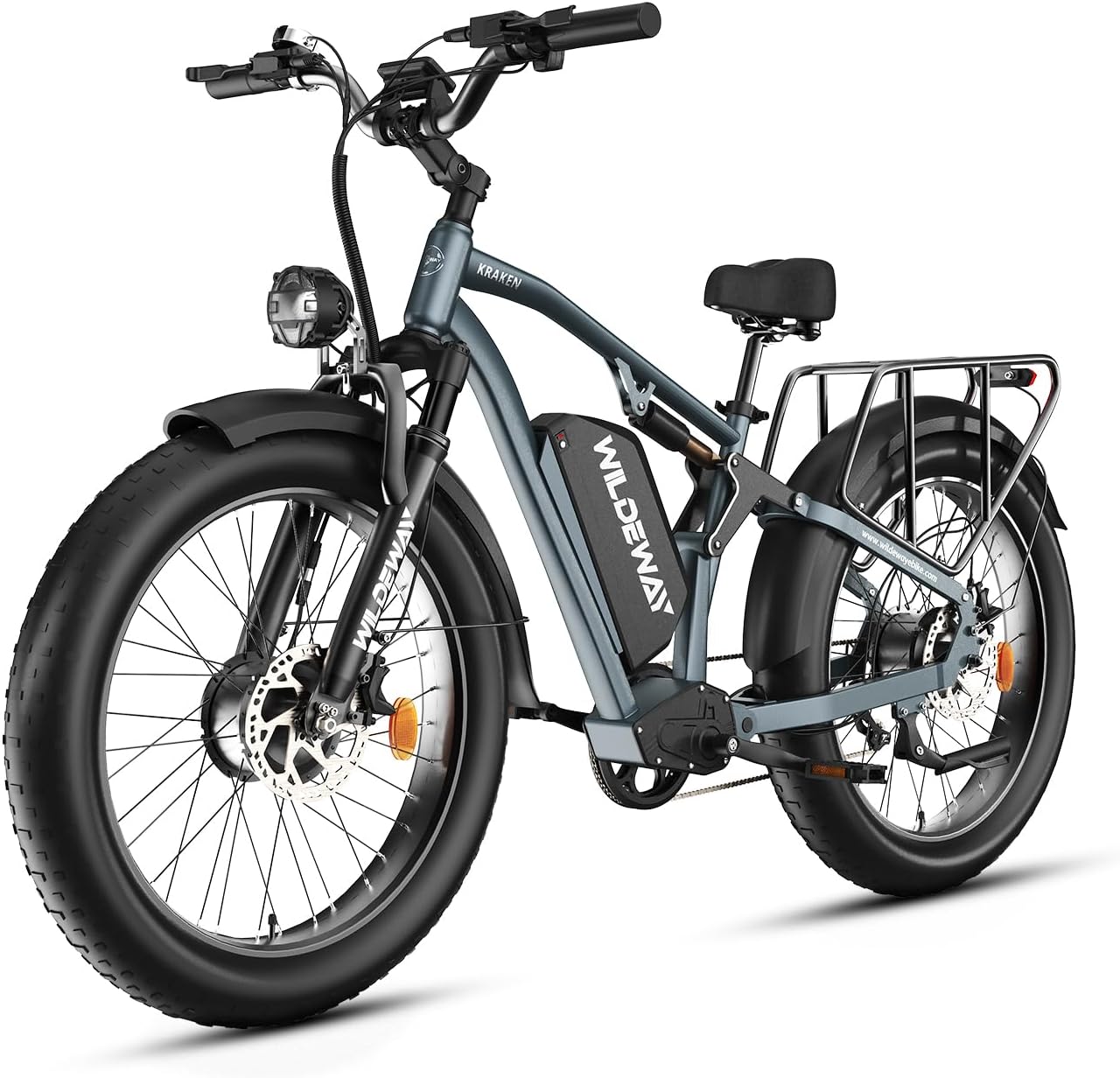 3000W Dual Motor Electric Bike for Adults, 26' Fat Tire Ebike, 32MPH, 52V 25Ah Battery, 80 Miles Range, Full Suspension All Terrain Off Road Electric Bicycle, Hydraulic Brakes, Snow Sand Mountain