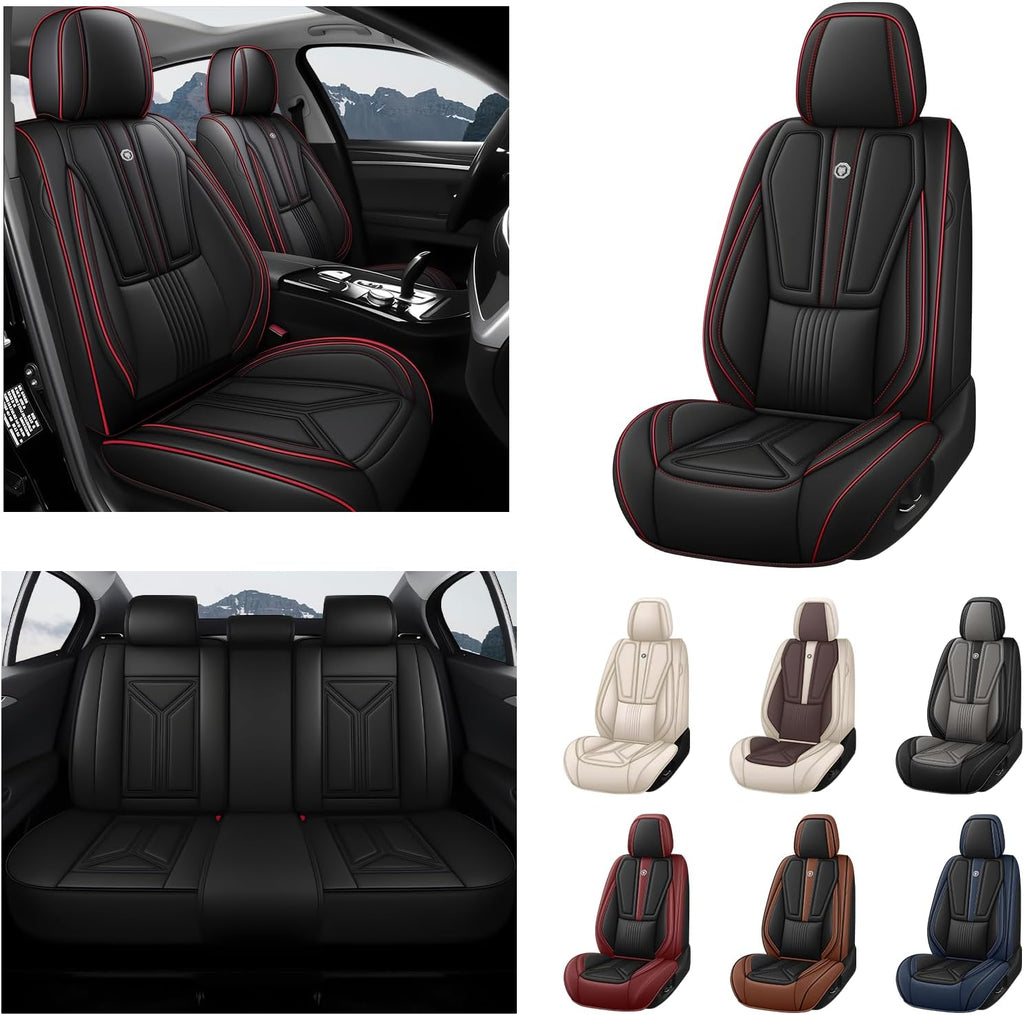 Car Seat Cover for Hyundai Santa Cruz 2022-2025,Leather Seat Cover for Car,Breathable Vehicle Cushions Cover Waterproof Protectors Seat Protector, (Full Set,Black)