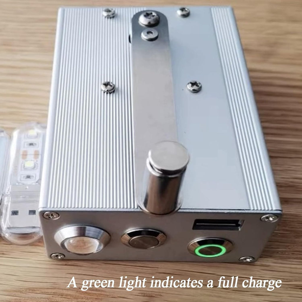 Portable Hand-Crank Generator, 5V/1A Portable Hand Crank Emergency Charger Generator For Phone Charging, Camping, Hiking, Power Outages, Survival(Includes USB Bulb & Igniter)(2pcs)