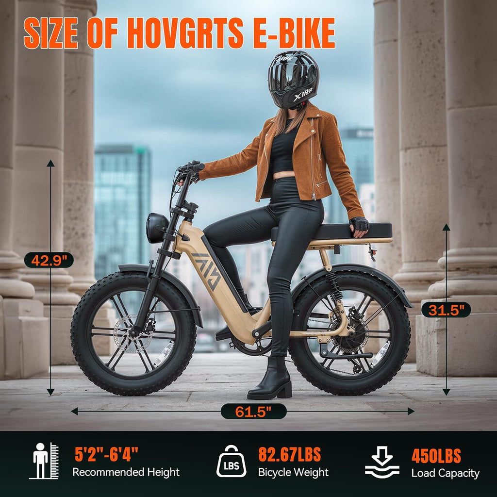 TST Electric Bike for Adults 1500W Peak 20' Fat Tire All-Terrain E-Bike 60 Miles Electric Dirt Bike for Road Sand Mountain Snow - 48V 15AH Battery Powered Electric Motorcycle for Adventure