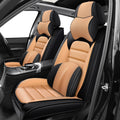 Car Seat Covers for CRV,for Honda CRV 2007-2024 2025,Waterproof Leather Seat Covers,Compatible Airbag,Front Set Comfort Car Seat Protectors for Most Cars(Pillows,Black&Orange)