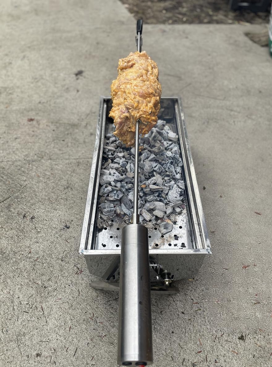 Portable Electric Rotisserie Grill – Stainless Steel BBQ Spit Roaster, Adjustable Height & Speed, Outdoor Cooking for Camping, Tailgating, Patio – 35' Cooking Area