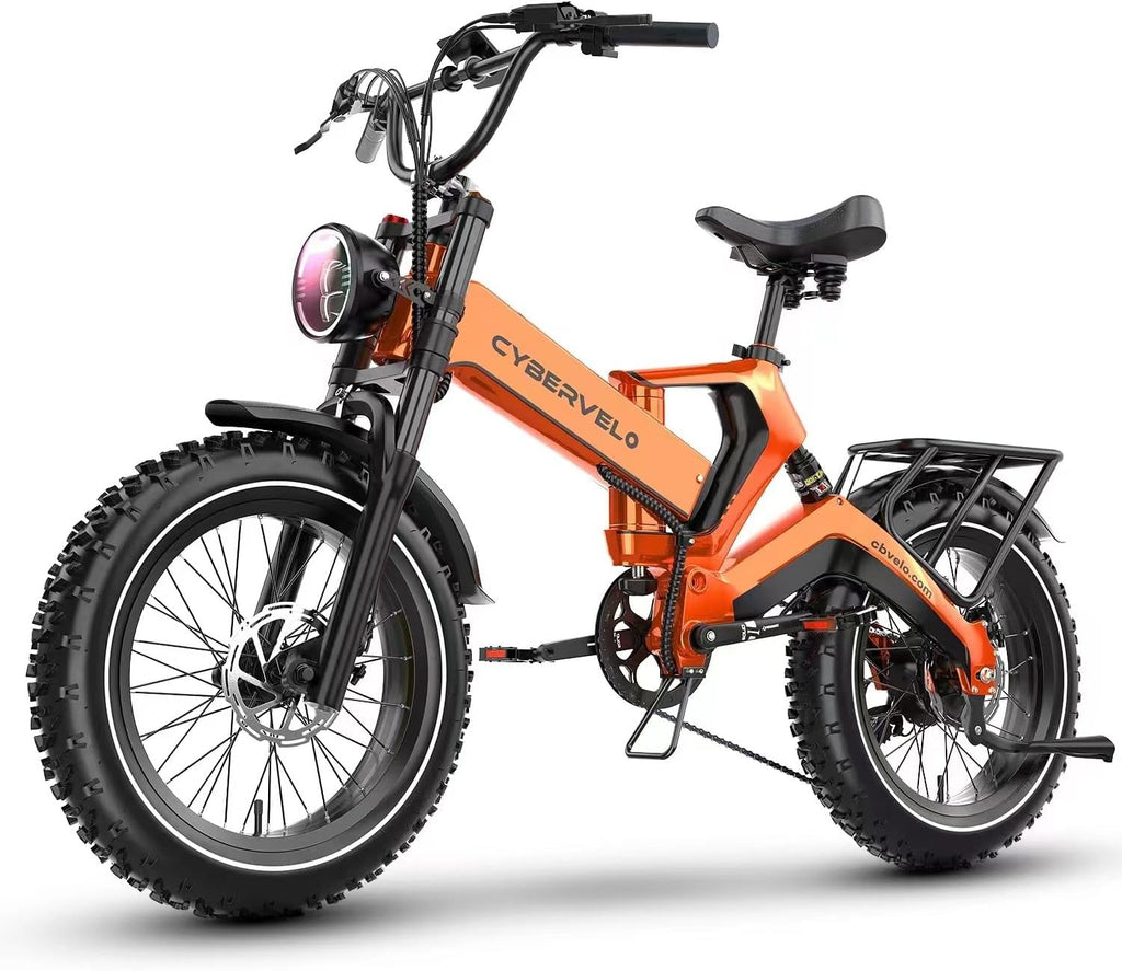 1000W(Peak 2000W)Folding Electric Bike for Adults,35MPH 100Mile,48V 25Ah Removable Battery,20' x 4.0 Fat Tire Foldable Electric Bicycle,8-Speed Electric Mountain E-Bike,UL Certified Commuter Ebikes