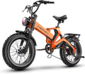 1000W(Peak 2000W)Folding Electric Bike for Adults,35MPH 100Mile,48V 25Ah Removable Battery,20' x 4.0 Fat Tire Foldable Electric Bicycle,8-Speed Electric Mountain E-Bike,UL Certified Commuter Ebikes
