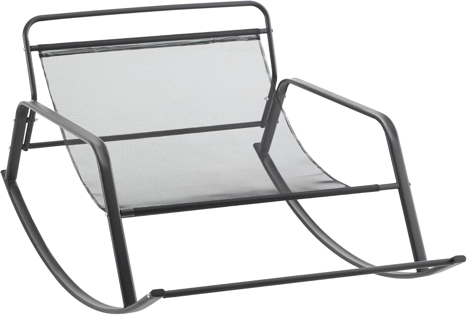Extra Wide Boucle Rocking Chair with Technical Leather Oversized Gliding Recliner for Indoor Outdoor Living Room Nursery Bedroom (XL-Gray)