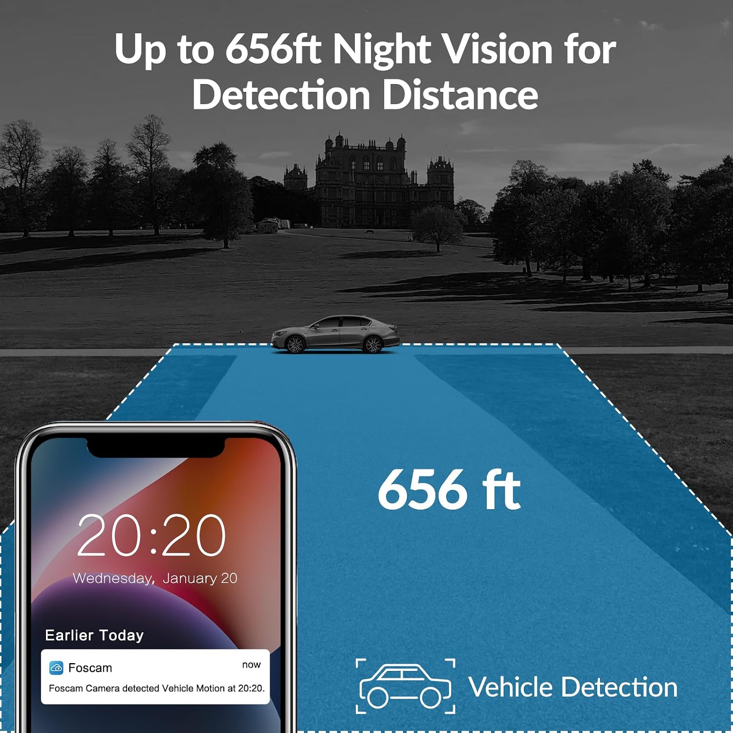 FOSCAM 4MP WiFi PTZ Outdoor Camera, 18X Optical Zoom with Auto Tracking, 2.4/5GHz WiFi Camera for Home Security, Person/Vehicle/Animal Detection, 656ft Night Vision, 350° Pan 90° Tilt, Two-Way Audio
