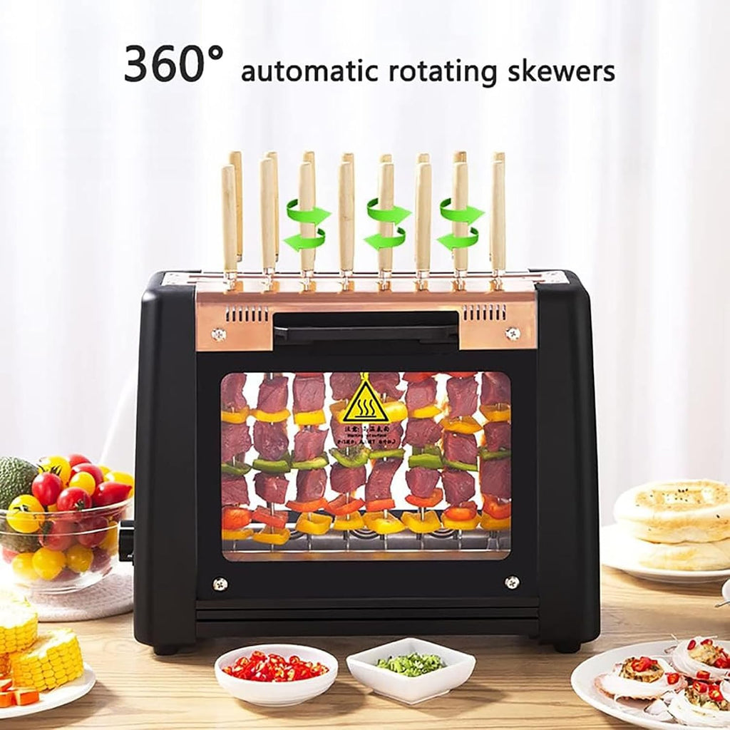 Electric Rotation Barbecue Grill, 1200W 360° Automatic Rotation Kebab Machine, 16 Skewers Smokeless Electric BBQ Grill, Cooks Kebabs, Skewers and Roasts, for Party And Cookout Home