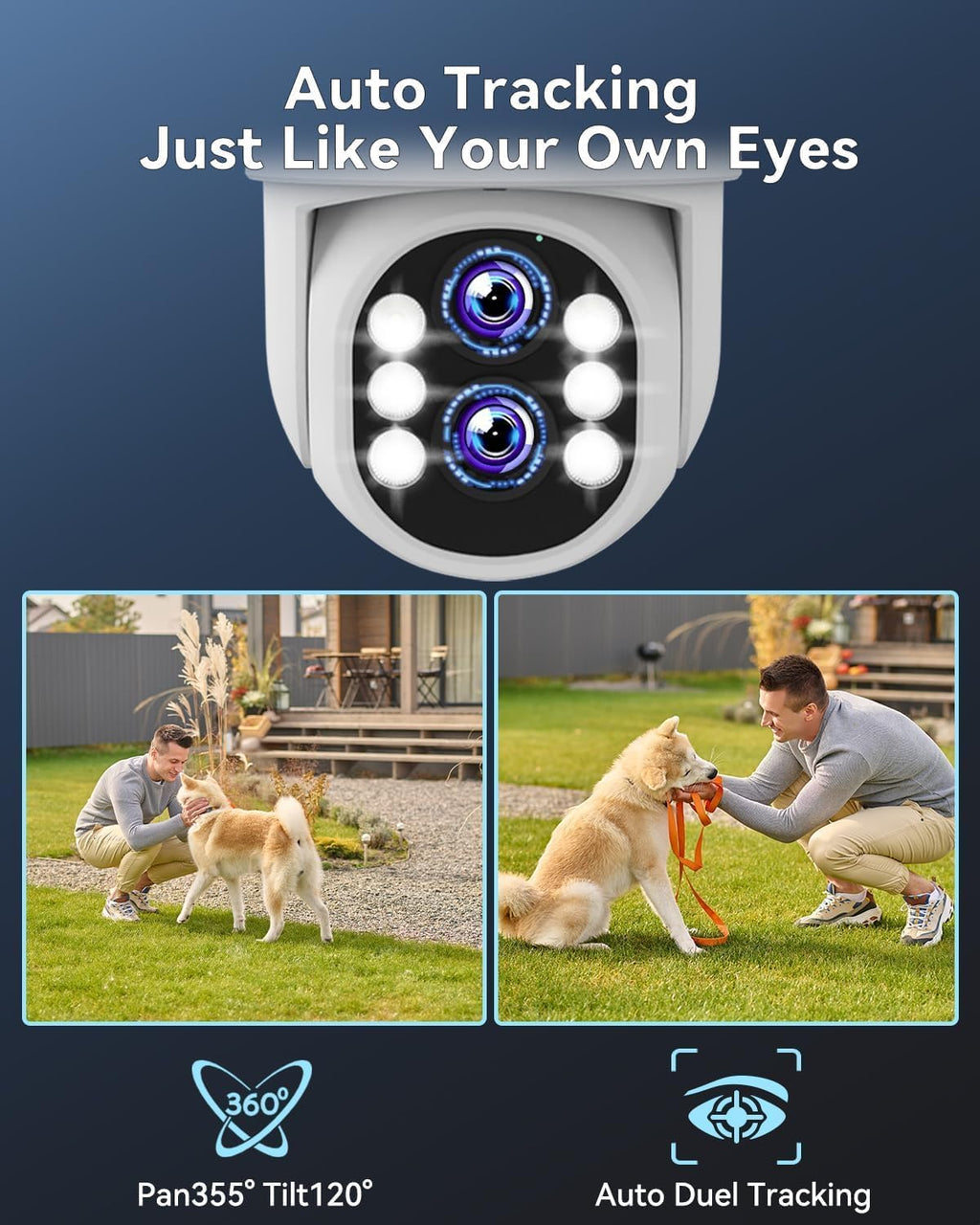 Wireless Security Camera System Outdoor: Dual Lens 6MP 10X Hybrid Zoom Auto-Track PTZ 4PCS 4K 10CH DVR with 1TB HDD for Home Security