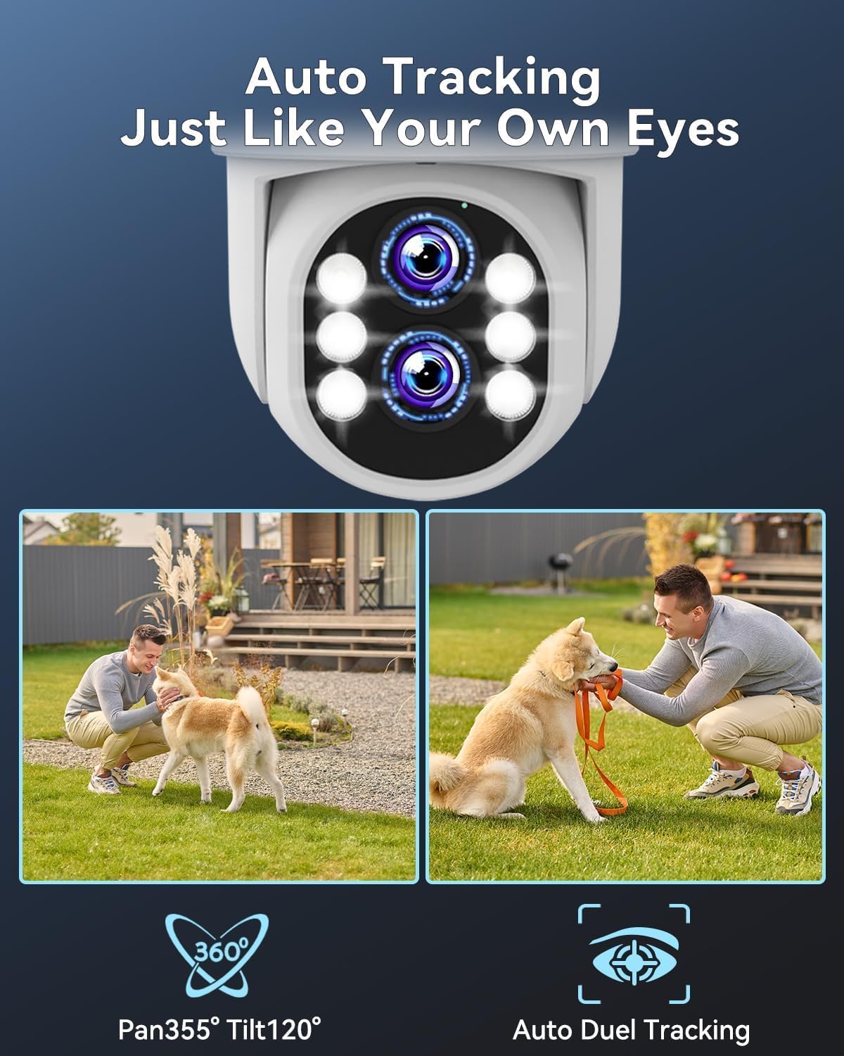 Wireless Security Camera System Outdoor: Dual Lens 6MP 10X Hybrid Zoom Auto-Track PTZ 4PCS 4K 10CH DVR with 1TB HDD for Home Security