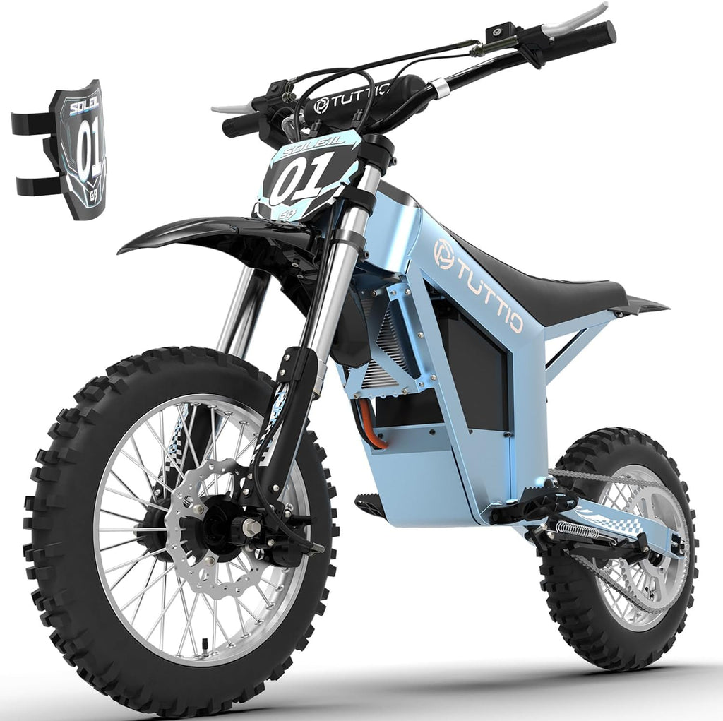 Tuttio Soleil01-GB Electric-Dirt-Bike - 2026 Upgrade 3000W Peak 37MPH E-Bike, 14'/12' Fat Tire E-Motorcycle with 48V 21AH Battery 200NM Mountain Off-Road Dirtbike for Adults Teens