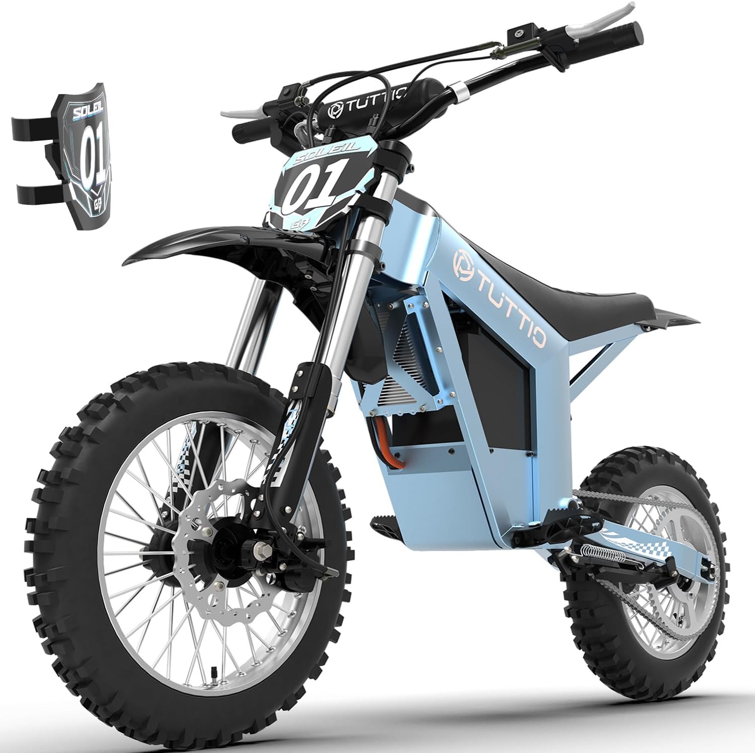 Tuttio Soleil01-GB Electric-Dirt-Bike - 2026 Upgrade 3000W Peak 37MPH E-Bike, 14'/12' Fat Tire E-Motorcycle with 48V 21AH Battery 200NM Mountain Off-Road Dirtbike for Adults Teens