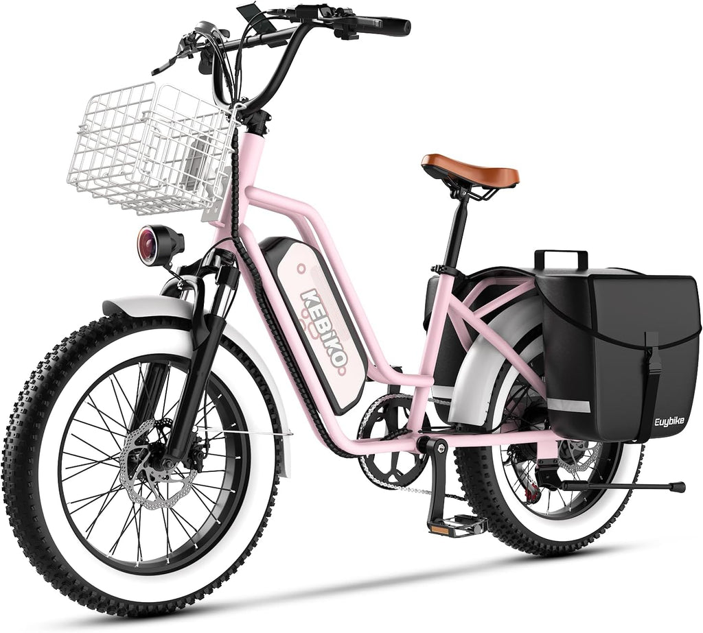 Electric Bike for Adults, 20'x 4' Fat Tire 35MPH Cargo Ebike with Seat, 1450W Peak 2 Seater Commute Bike with 48V 20AH Removable 960WH Battery, 80 Miles Max Range 7-Speed Step-Thru Electric Bicycle