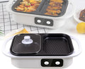 Indoor Non-Stick Electric Pot and Griddle, Barbecue Pan Hotpot With Divider, Independent Dual Temperature Control, for Korean BBQ, Steaks, Shabu Shabu and Noodles at Family Dinners