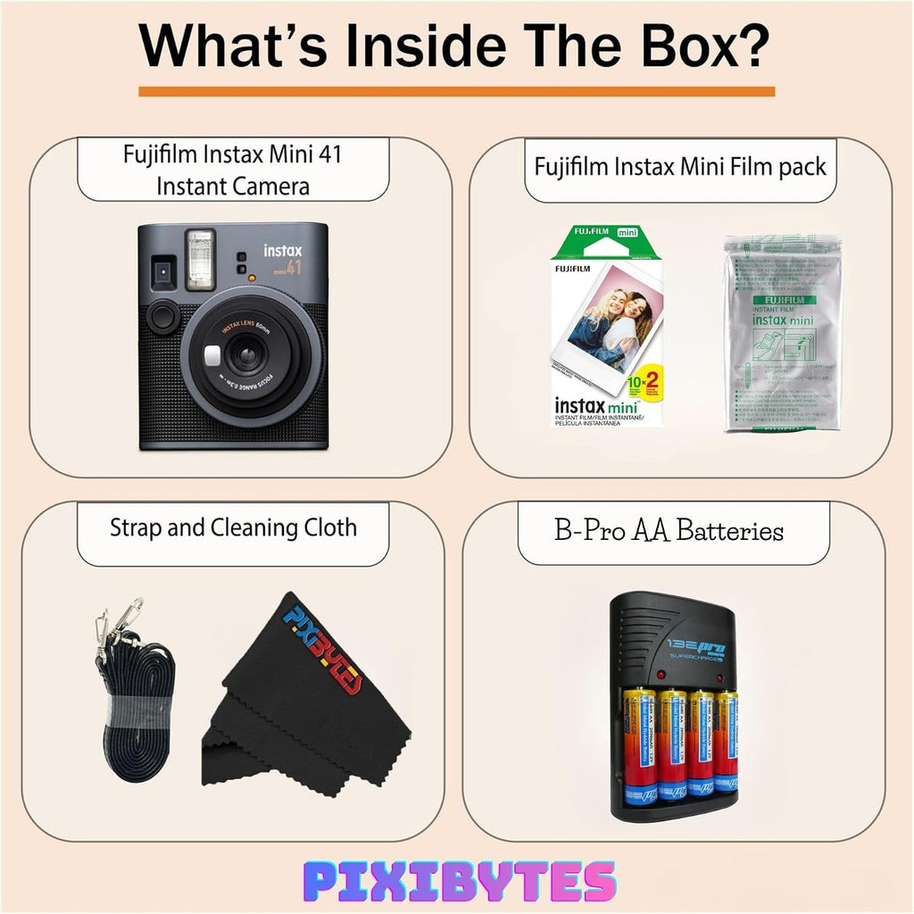 Fujifilm Instax Mini 41 Instant Film Camera... (Camera + 2 Twin Pick)
