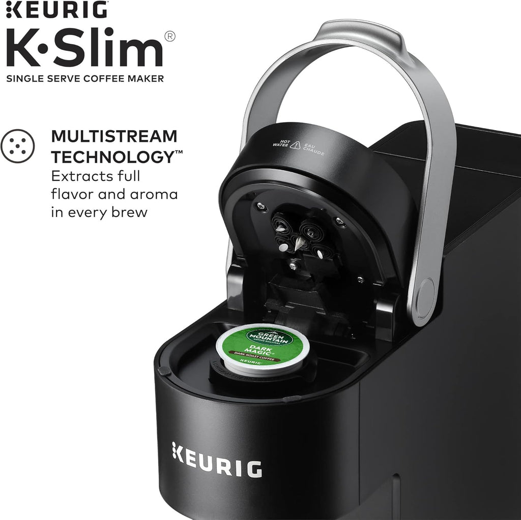 Keurig K- Slim Single Serve K-Cup Pod Coffee Maker, Multistream Technology, Black & K-Cafe SMART Single Serve K-Cup Pod Coffee, Latte and Cappuccino Maker, Black