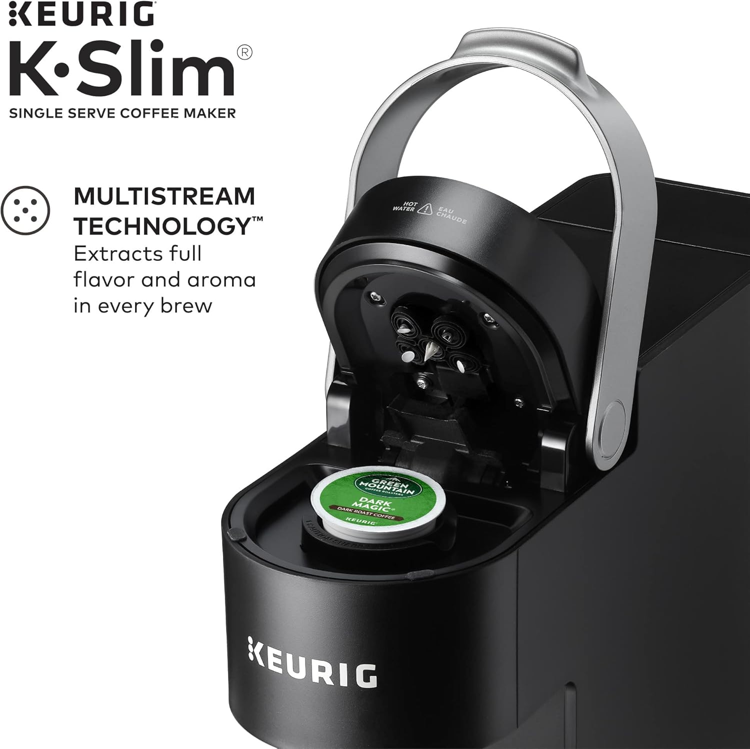 Keurig K- Slim Single Serve K-Cup Pod Coffee Maker, Multistream Technology, Black & K-Cafe SMART Single Serve K-Cup Pod Coffee, Latte and Cappuccino Maker, Black