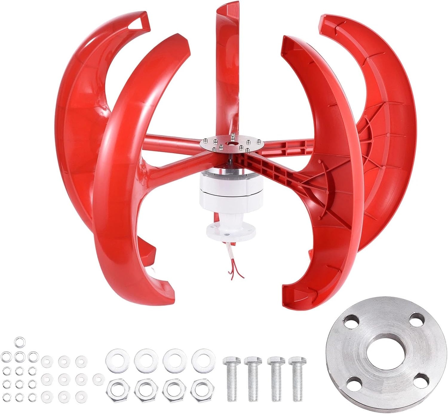 100W/200W/300W Vertical Wind Turbine Generator Kit, 12V Wind Power Generator With 5 Nylon Fiber Blades & Permanent Magnet Alternator For Home Use(300w)