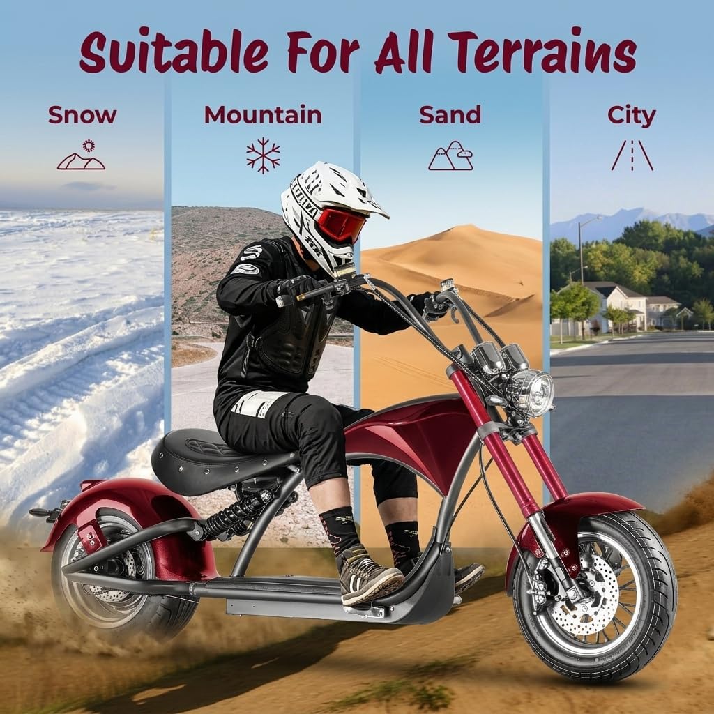 eAhora M1 2 Seater 2000W Electric Motorcycle for Adults,37MPH 60V 30Ah Battery 40 Miles Long Range Full Suspension Dual Hydraulic Brakes, Street Legal Electric Motorcycle